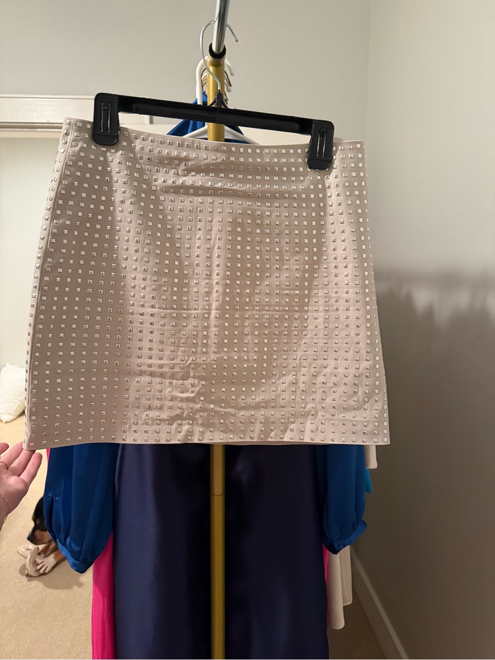 H&M Beige Studded Mini Skirt